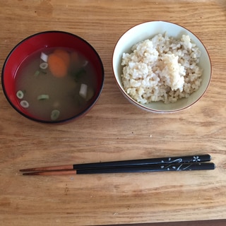 玄米ご飯の健康朝ごはん！